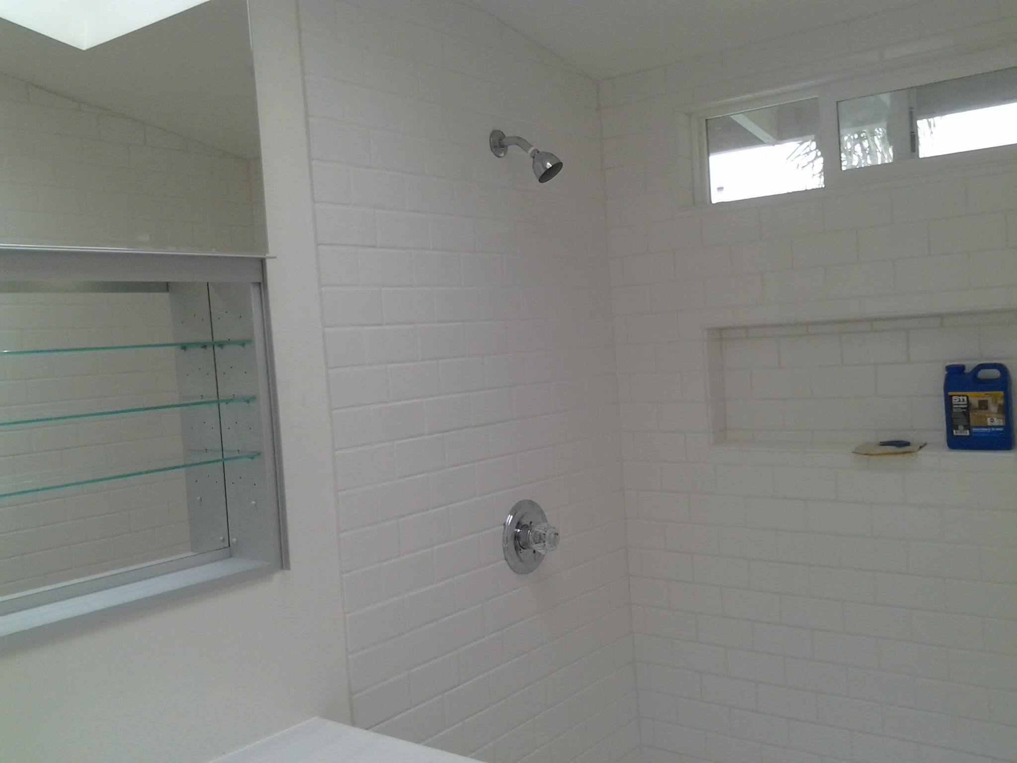 Walk-In Shower — White Subway Tile — after remodel by McClelland Construction